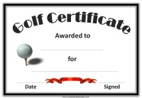 Free Printable Golf Certificates | Customizable